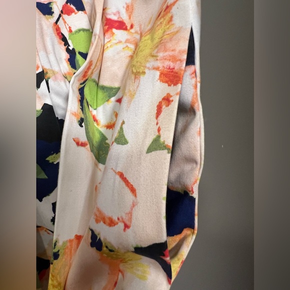 J Crew Factory Navy Floral Cotton Pleated Fit & Flare Sleeveless Dress Size 12 - Picture 4 of 9